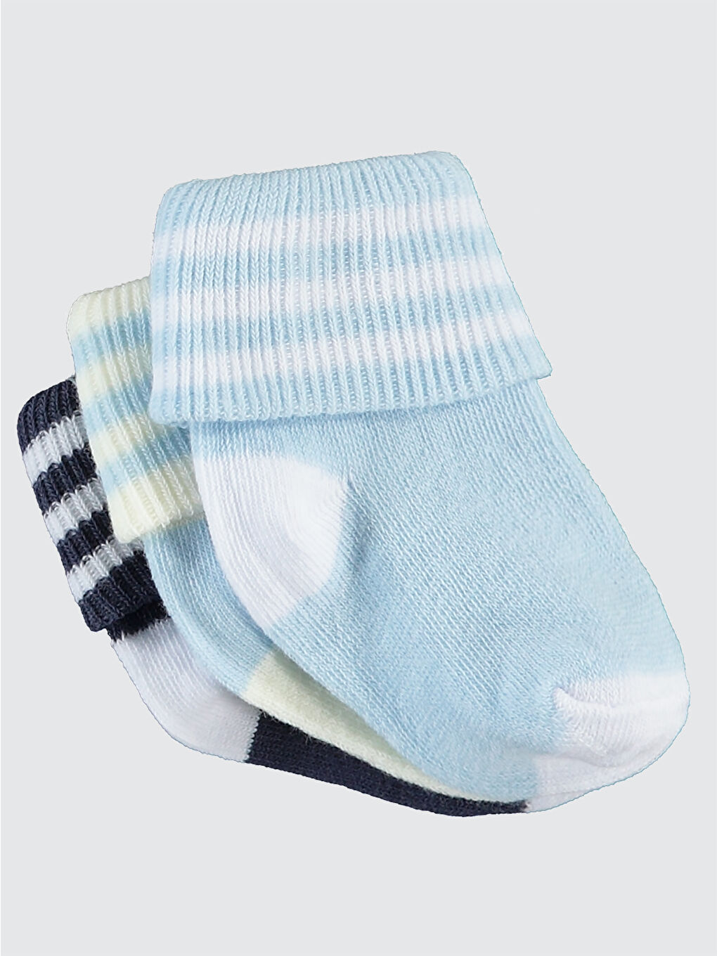 Baby Erkek Bebek 3'lü Çorap Set 0-6 Ay Lacivert-2