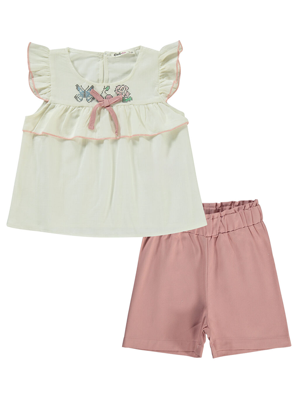 Girls Kız Çocuk Takım 2-5 Yaş Ekru