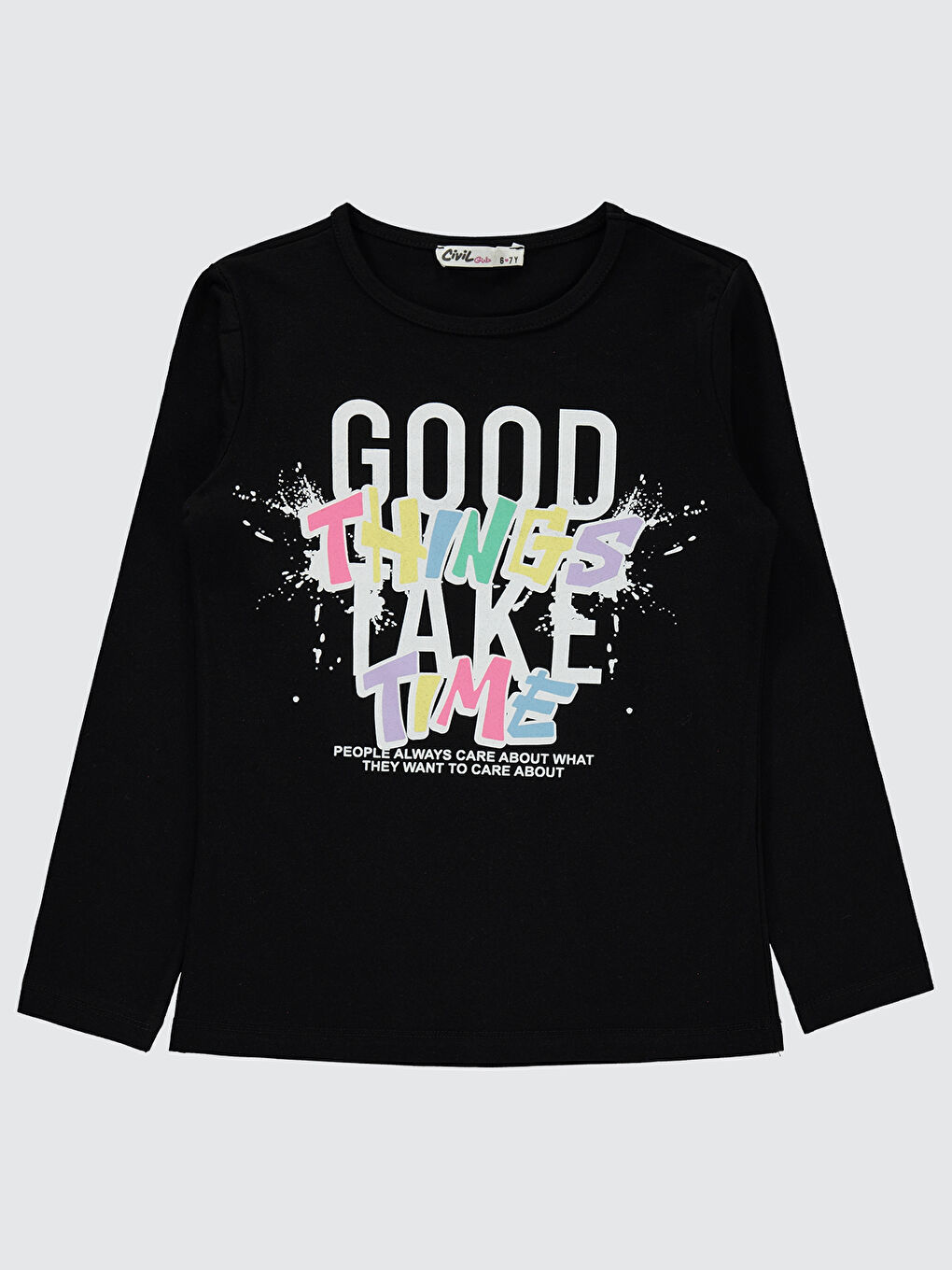 Civil Kız Çocuk Sweatshirt 6-9 Yaş Siyah