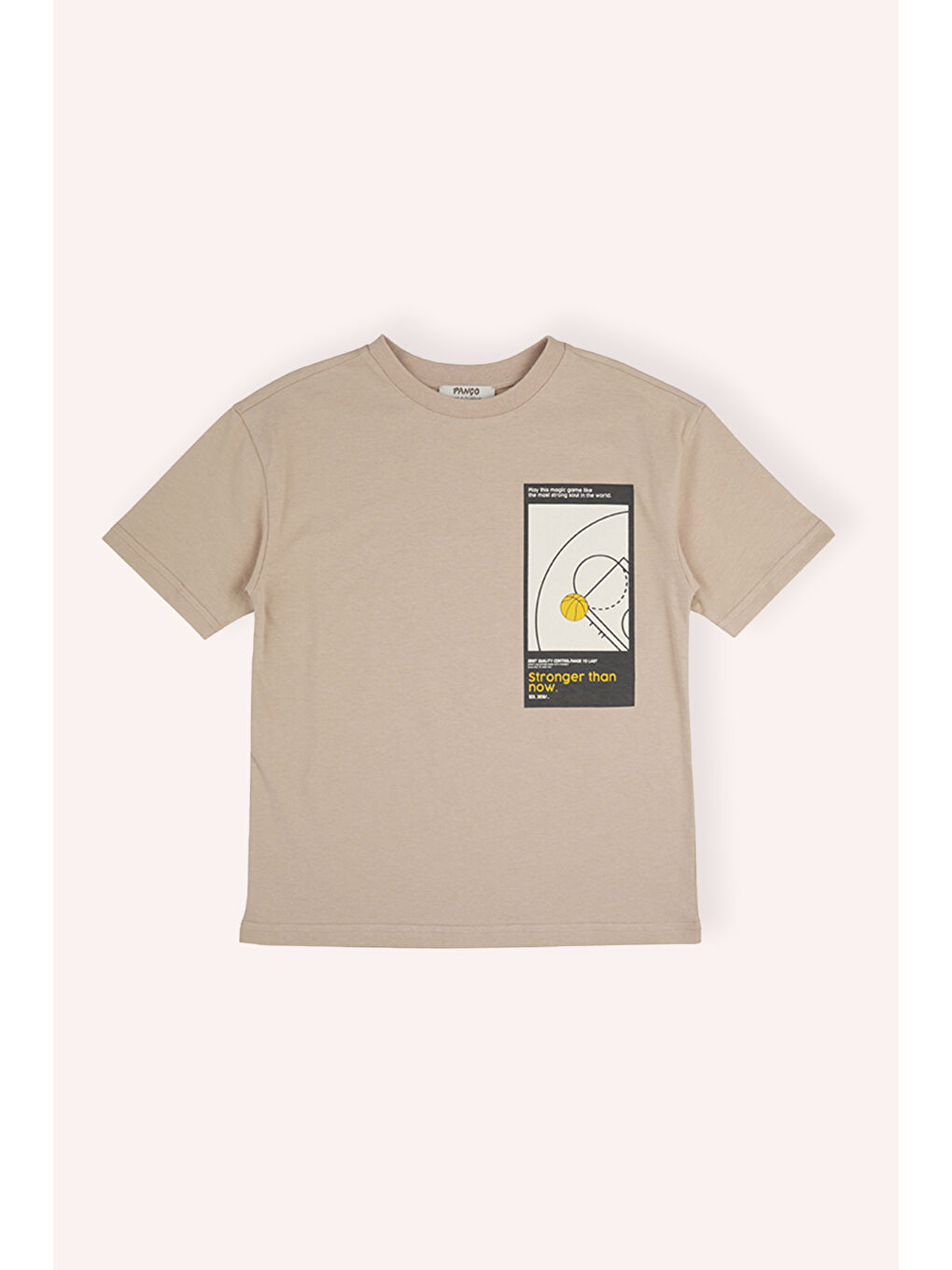 Bej Erkek Çocuk Kısa Kollu Vizon Tişört