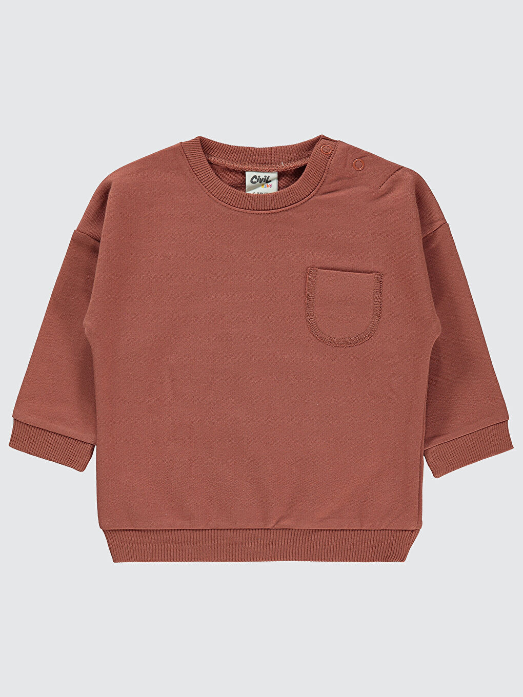 Kahverengi Baby Erkek Bebek Sweatshirt 6-18 Ay Kiremit