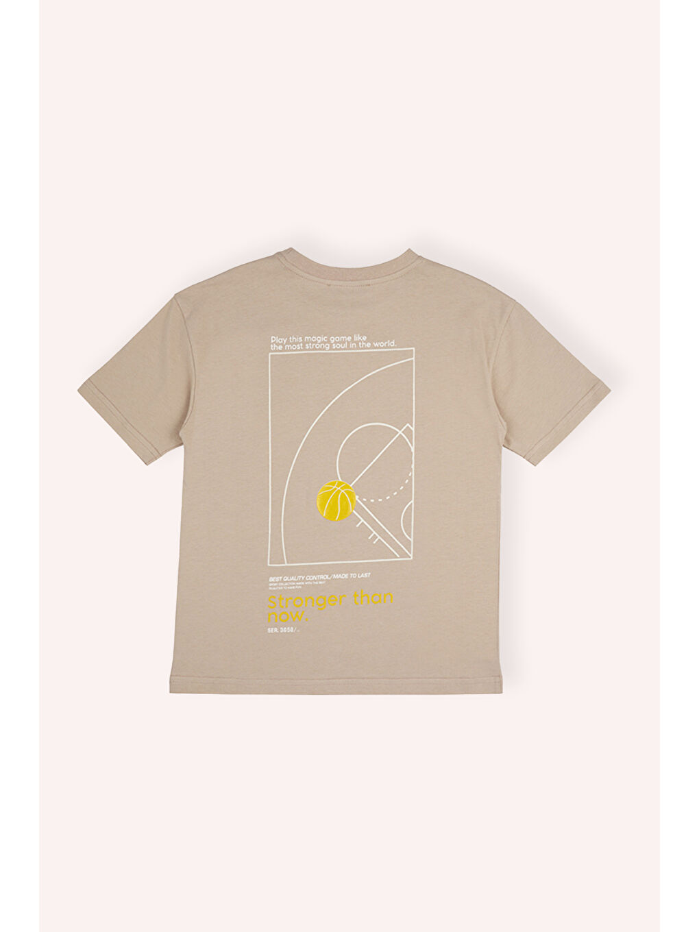 Bej Erkek Çocuk Kısa Kollu Vizon Tişört-2