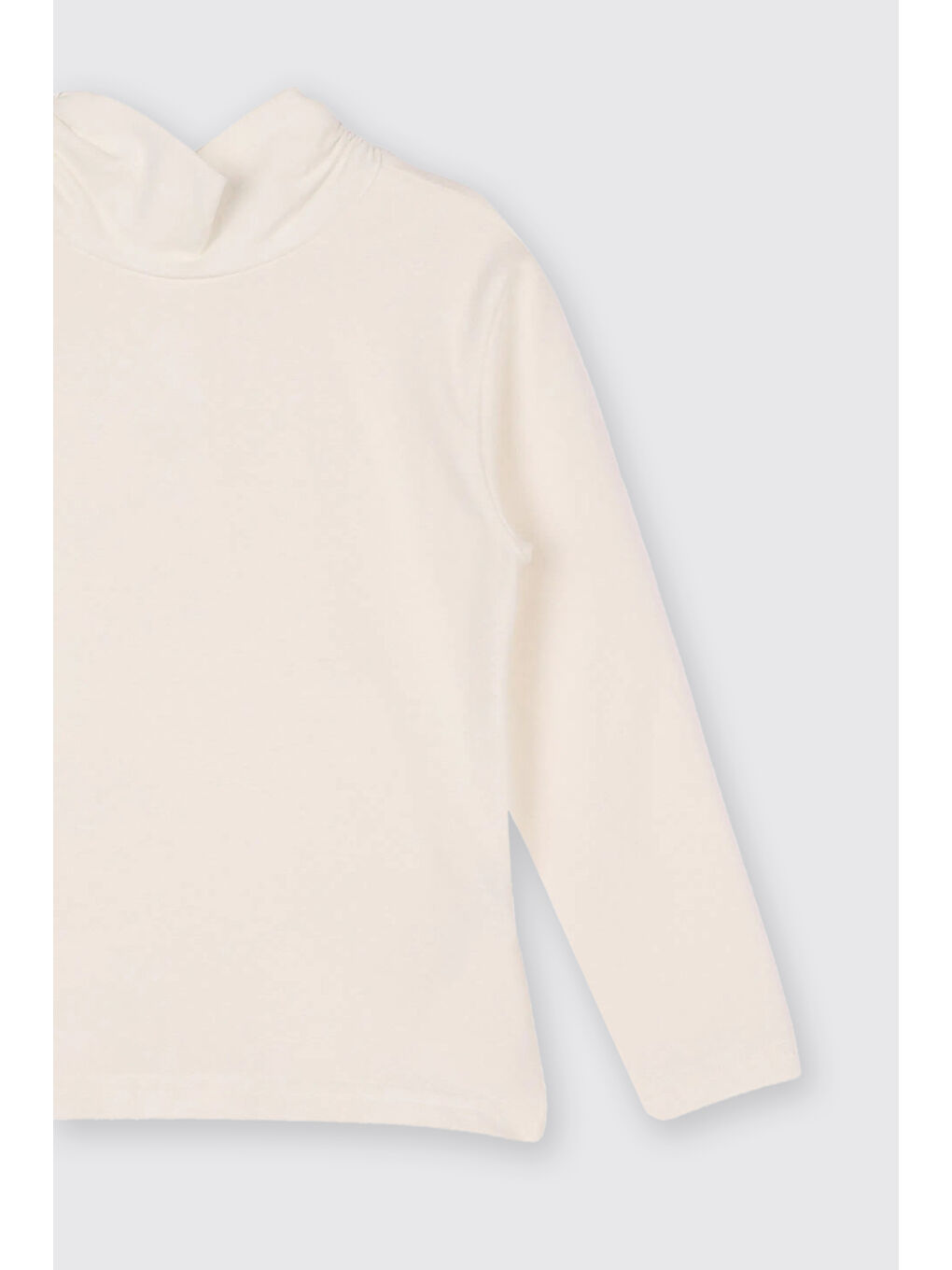 Kız Çocuk Yumuşak Dokulu Uzun Kollu Ekru Tişört-2