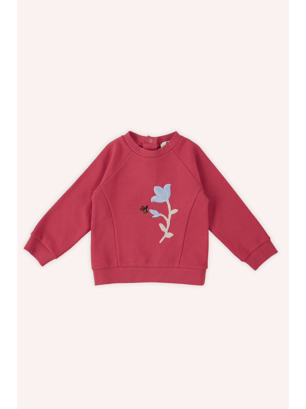Kız Bebek Nakış Detaylı Kırmızı Sweatshirt