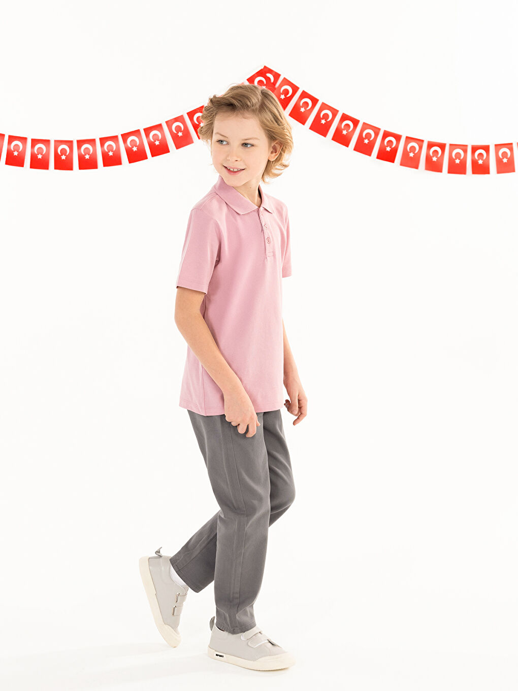 Sport Cırtlı Erkek Çocuk Spor Ayakkabı 26-30 Numara Gri-5