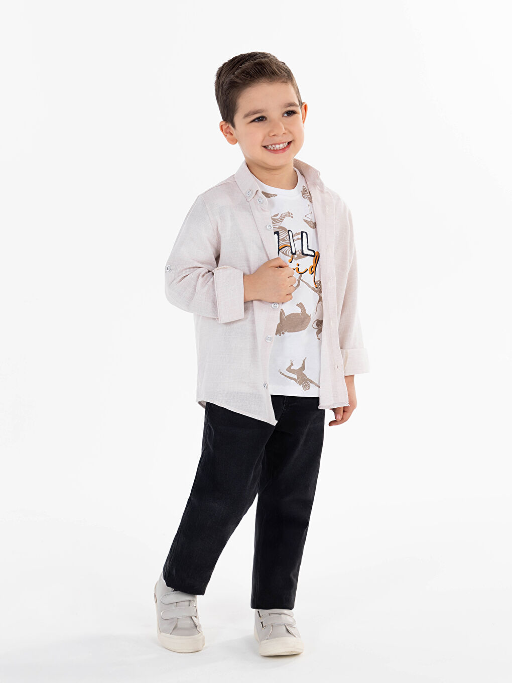 Sport Cırtlı Erkek Çocuk Spor Ayakkabı 26-30 Numara Gri-6