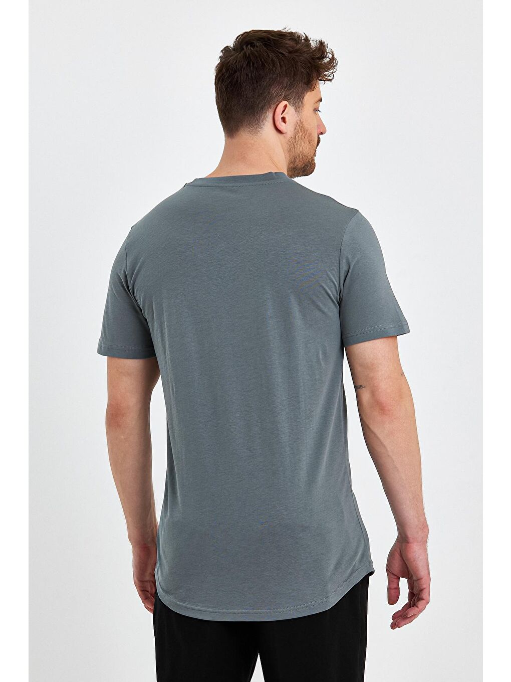 Haki Erkek  Bisiklet Yaka Tişört Regular Fit-4