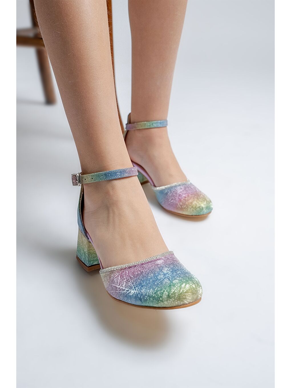 Karışık Kız Çocuk Topuklu Tasarım Abiye Ayakkabı-1