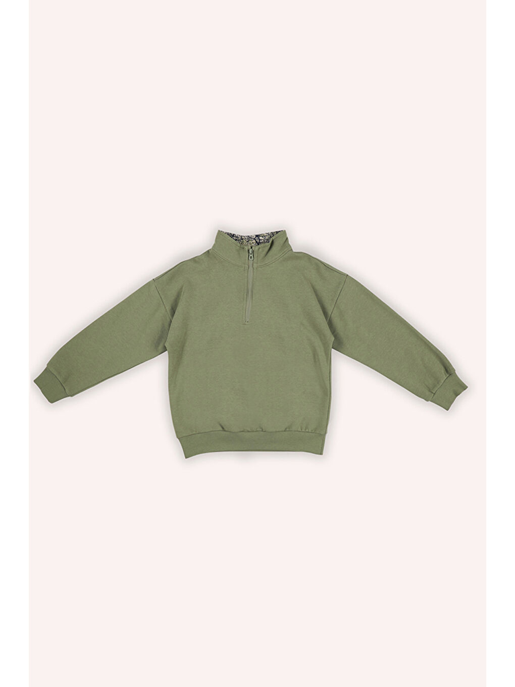 Erkek Çocuk Çanta Detaylı Haki Sweatshirt