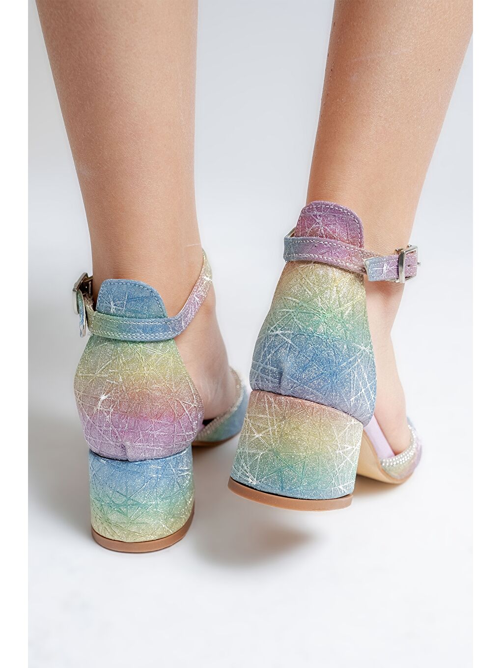 Karışık Kız Çocuk Topuklu Tasarım Abiye Ayakkabı-3