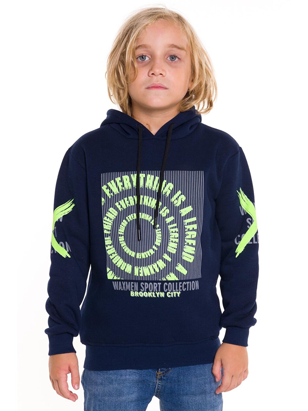 Lacivert Erkek Çocuk Kapüşonlu Sweatshirt 9-14 Yaş 14142