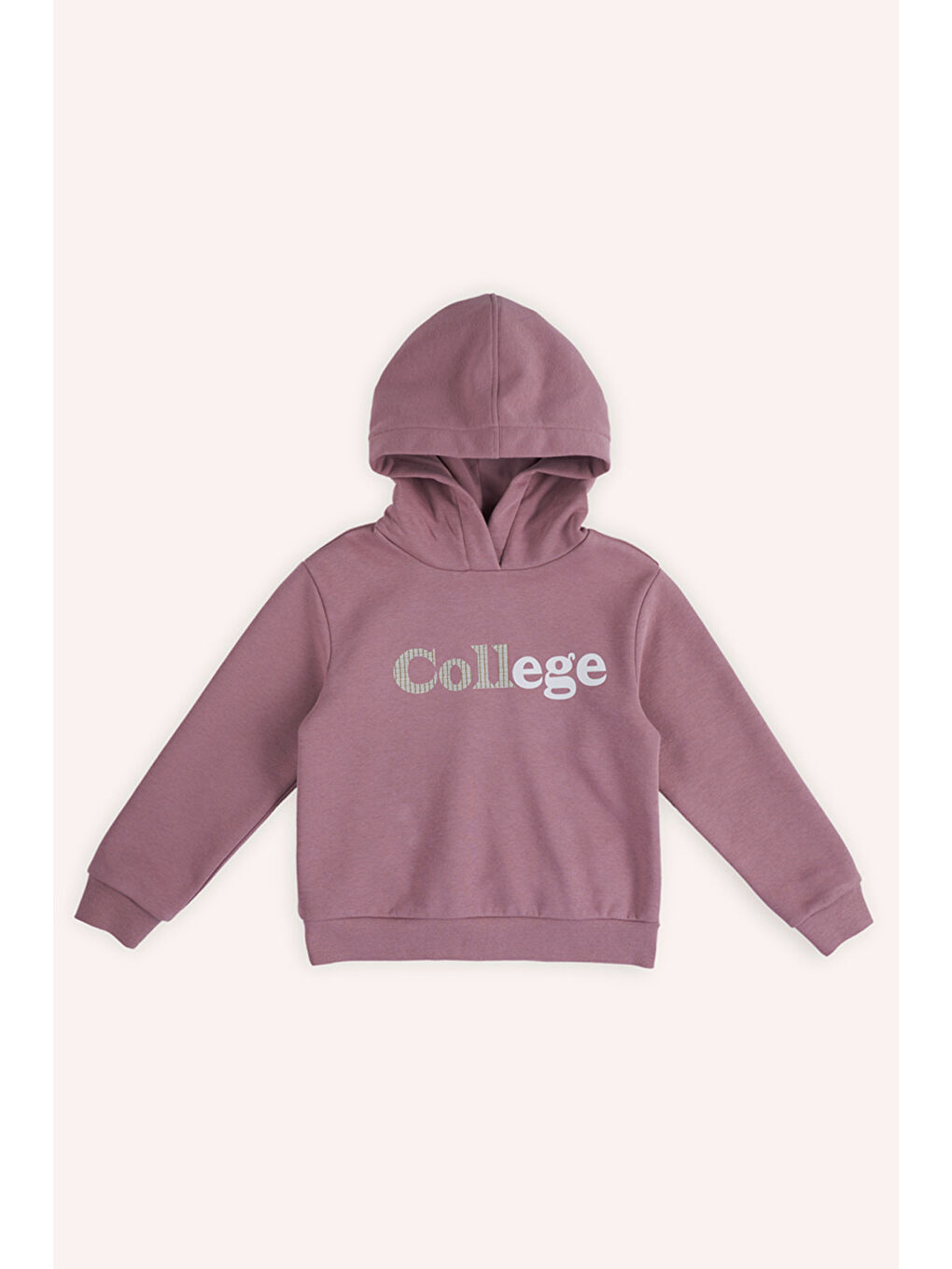 Pembe Kız Çocuk Kapüşonlu Gül Kurusu Sweatshirt-2