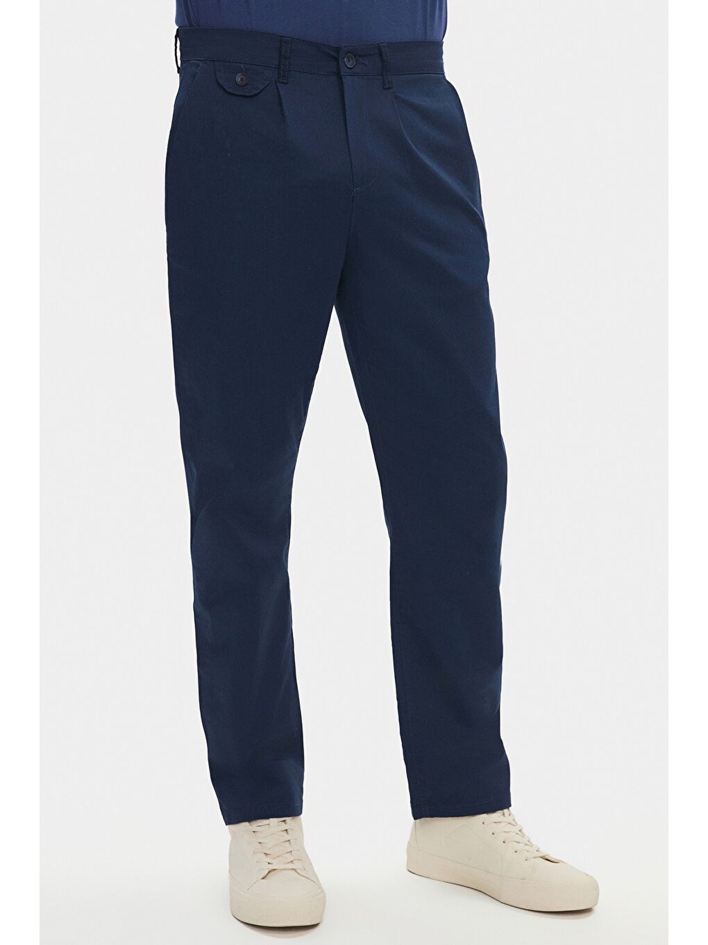 Lacivert Regular Fit %100 Pamuk Erkek Pantolon-3