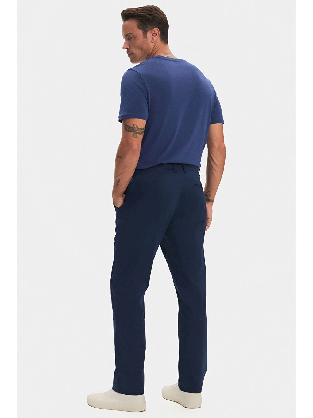 Lacivert Regular Fit %100 Pamuk Erkek Pantolon-4