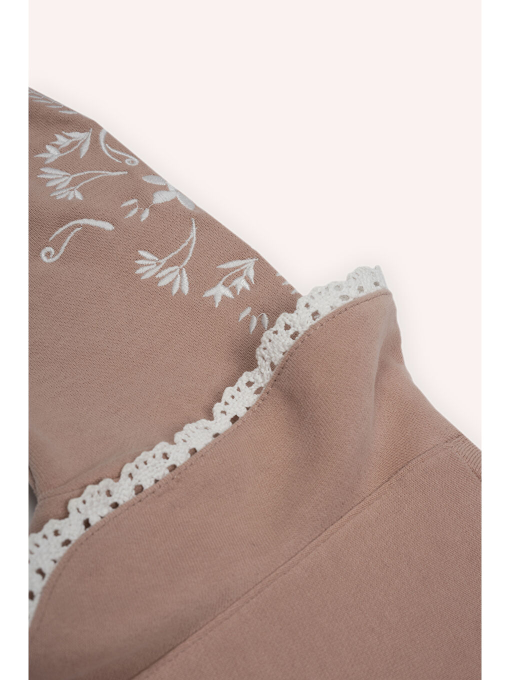 Pembe Kız Bebek Nakışlı Gül Sweatshirt-2
