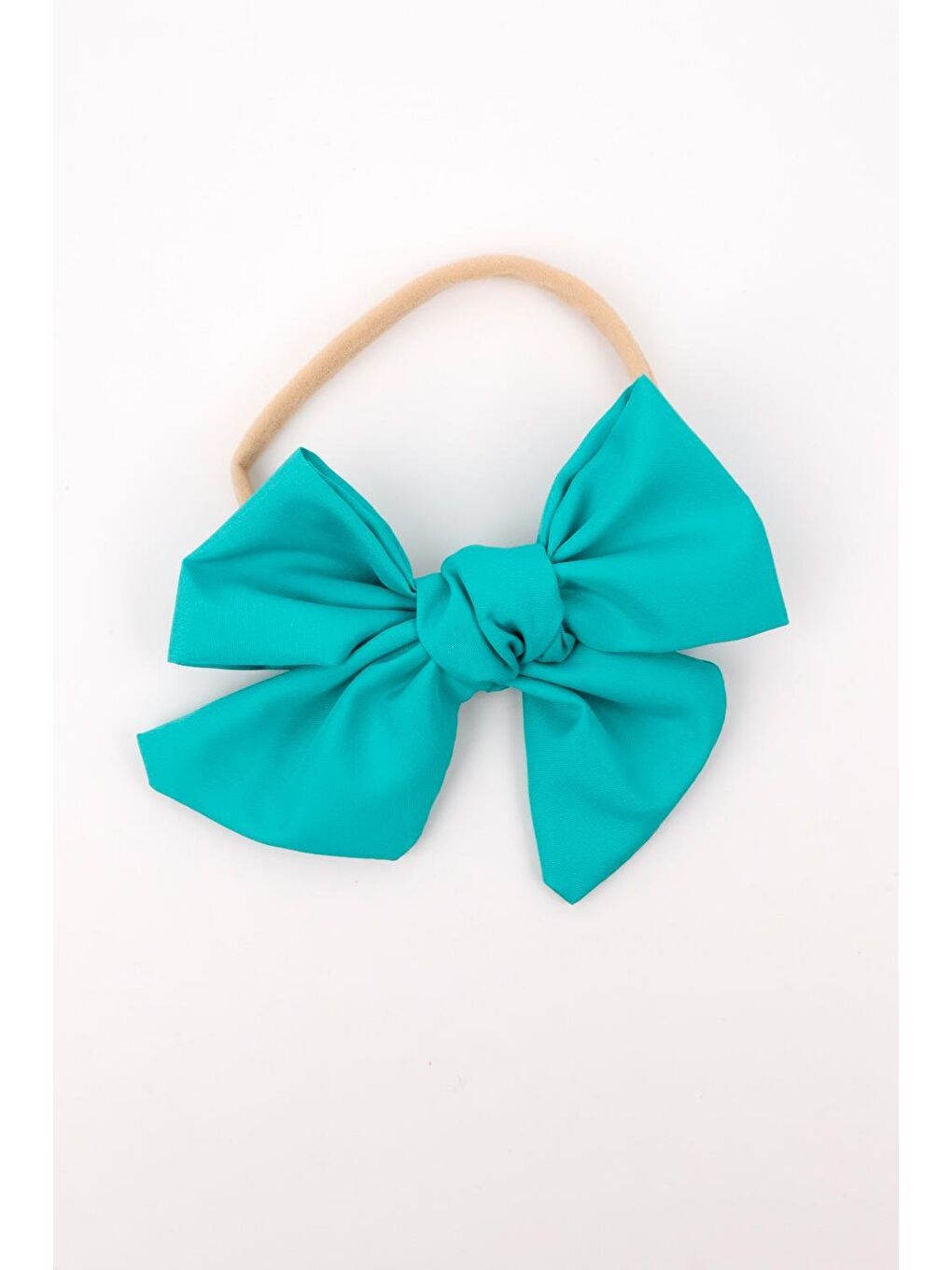 Yeşil Mint  Parlak Fiyonk Kız Çocuk Saç Bandı-1