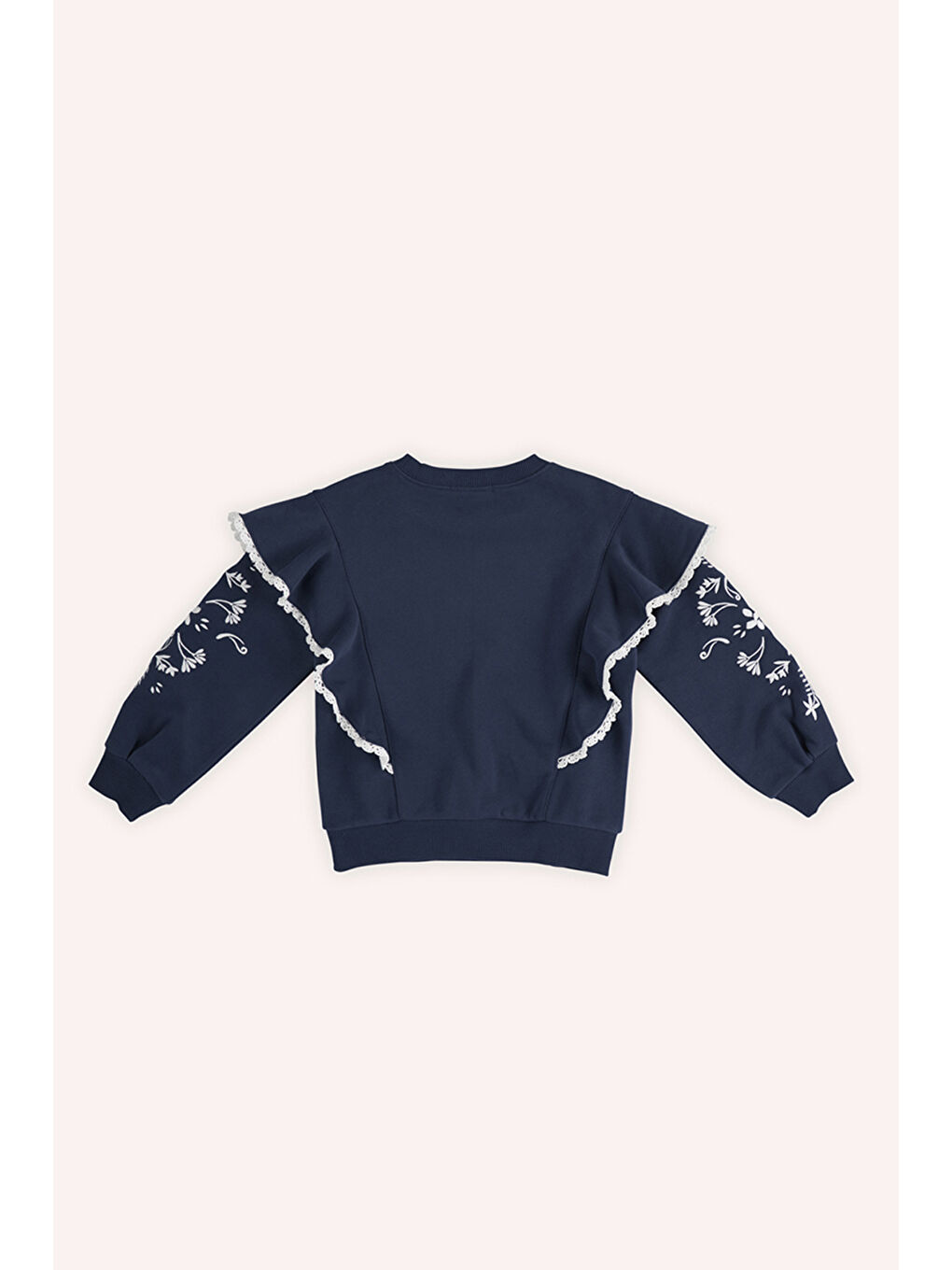 Kız Çocuk Nakışlı Lacivert Sweatshirt-2