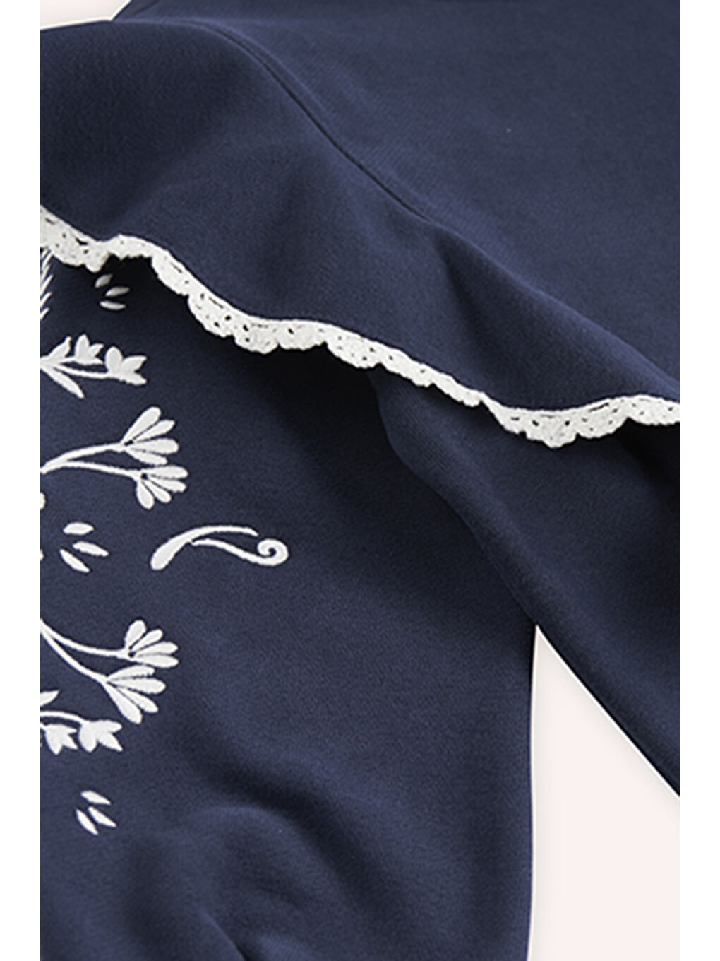 Kız Çocuk Nakışlı Lacivert Sweatshirt-4