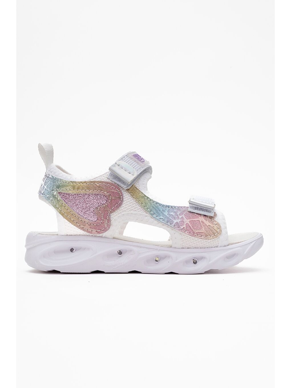 Kız Çocuk Beyaz Işıklı Anatomik Hafif Günlük Sandalet-3