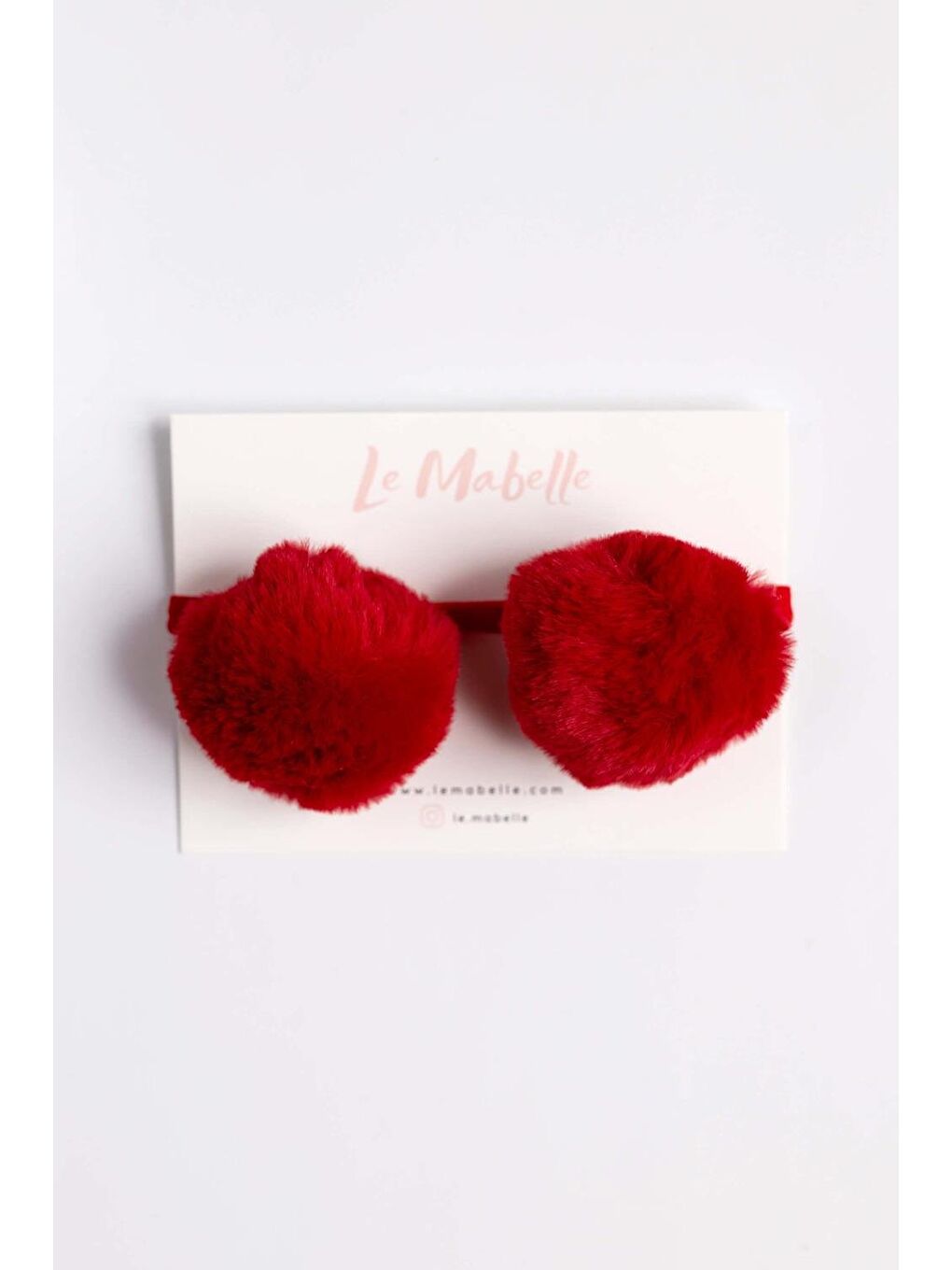 Kırmızı  İki Ponpon Saç Bandı