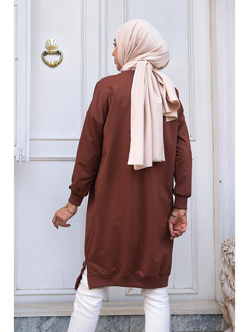Bisiklet Yaka Tunik Kahverengi-4