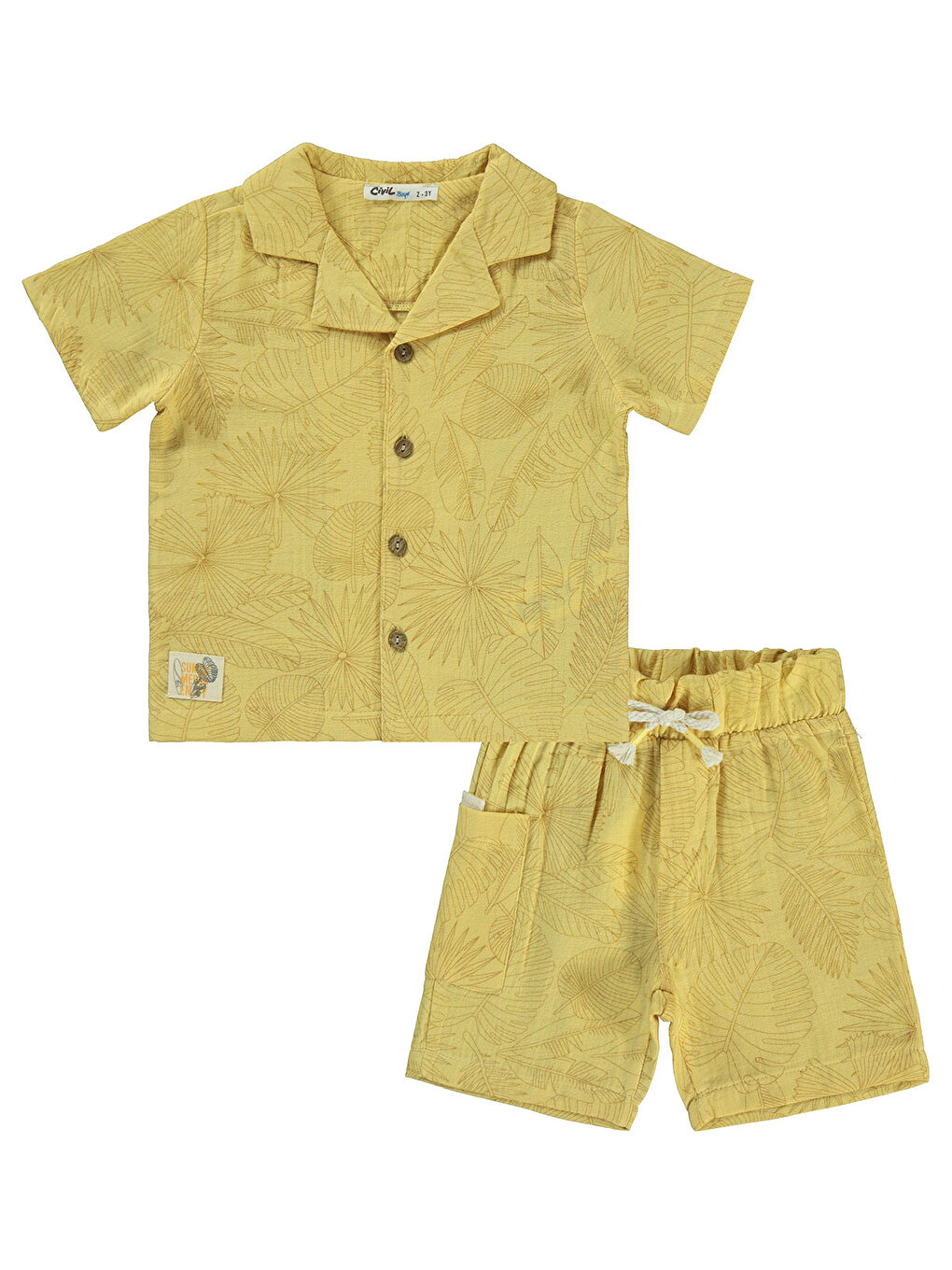 Kahverengi Boys Erkek Çocuk Takım 2-5 Yaş Soft Hardal