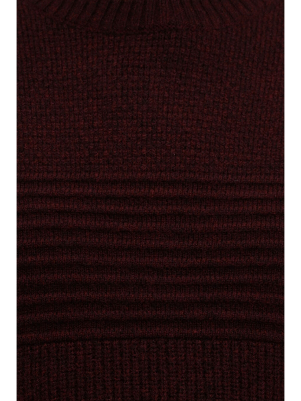 Mürdüm Bisiklet Yaka Regular Fit Çizgili Triko Büyük Beden Kazak-4