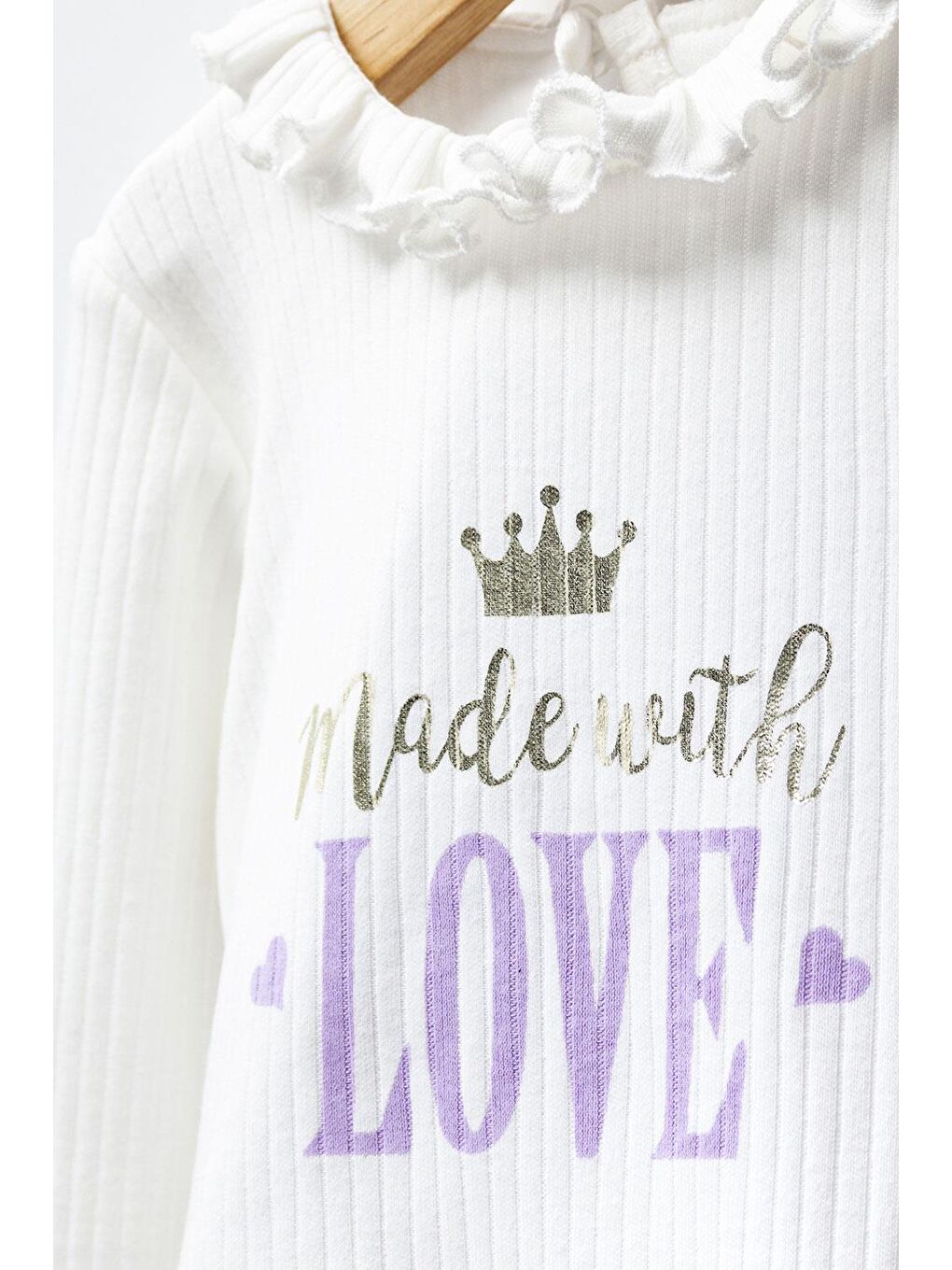 Lila  Eteği Çiçek Detaylı Kız Bebek İkili Takım - Yoko-1