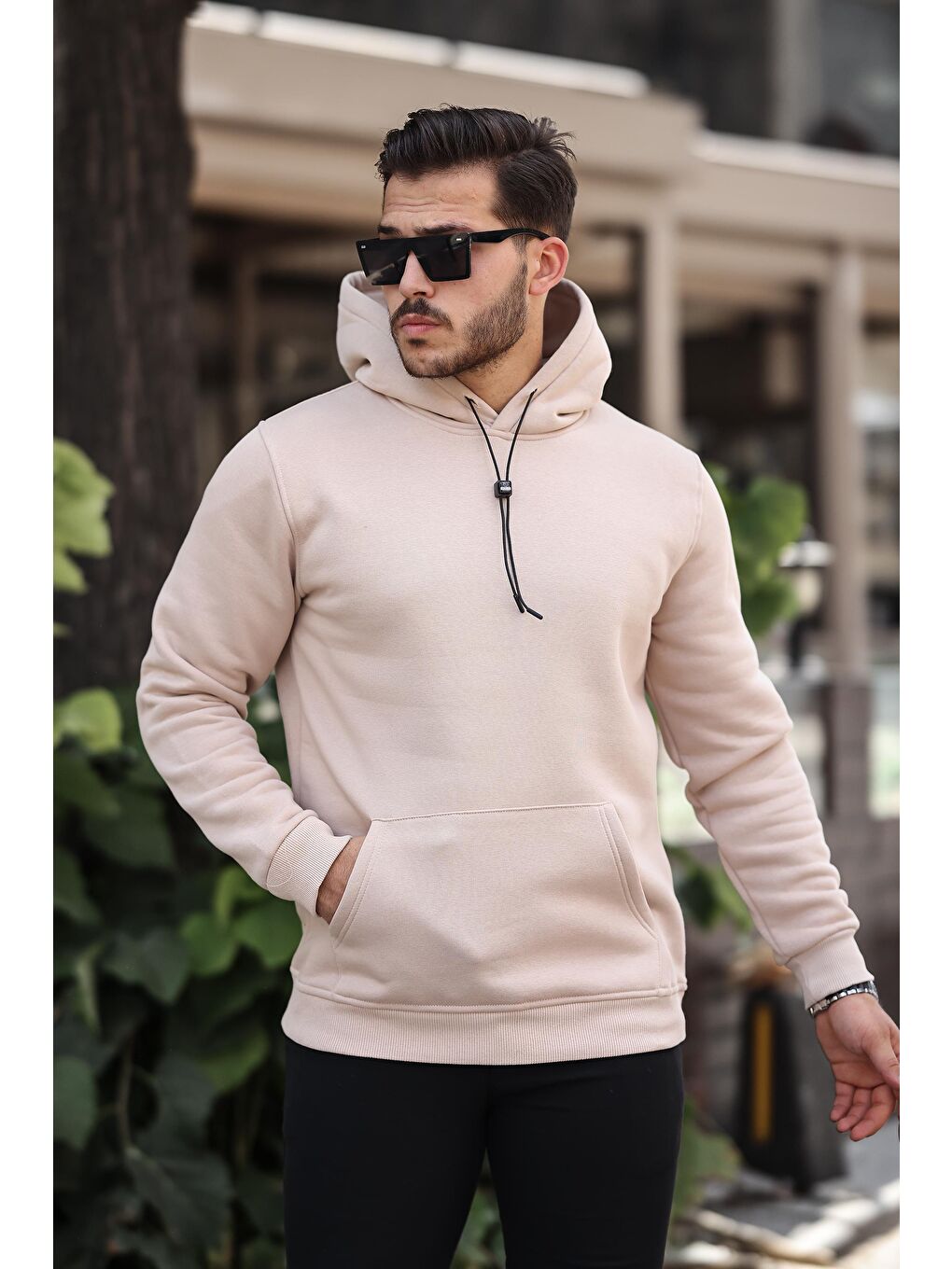 Miron Bej Basic Sweatshirt Regular Fit-Bej - 1