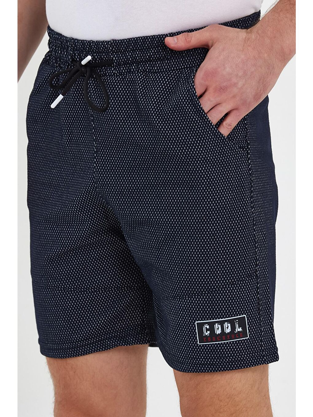 Lacivert Erkek Yağmur Desen Şort-2