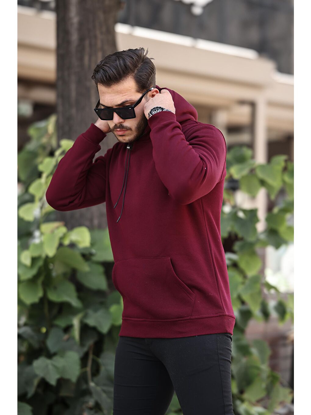 Miron Bordo Basic Sweatshirt Regular Fit-Bordo - 1