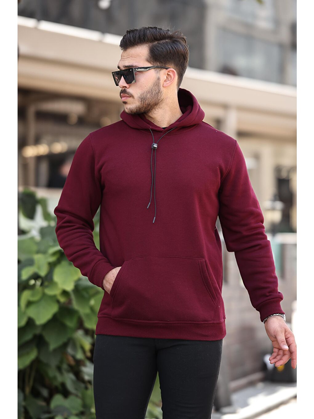 Miron Bordo Basic Sweatshirt Regular Fit-Bordo - 2