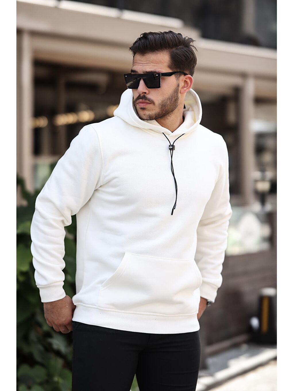 Miron Ekru Basic Sweatshirt Regular Fit-Ekru