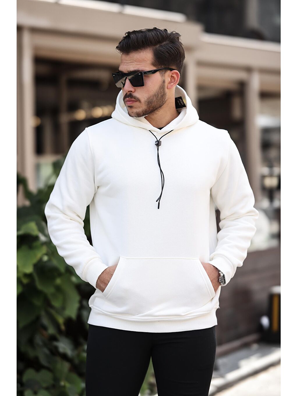 Miron Ekru Basic Sweatshirt Regular Fit-Ekru - 1