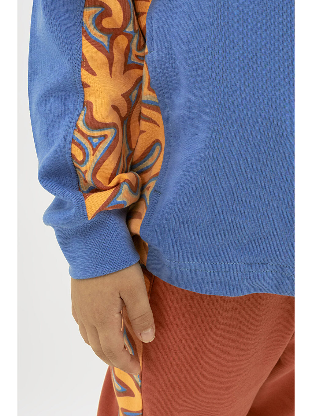 Erkek Çocuk Fermuarlı Mavi Sweatshirt-2