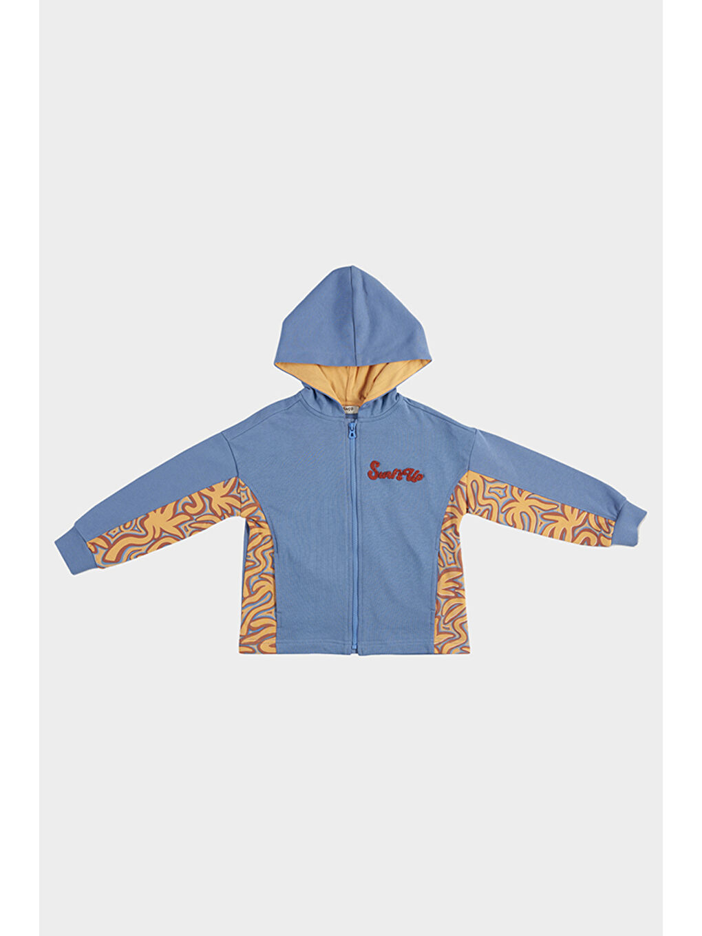 Erkek Çocuk Fermuarlı Mavi Sweatshirt-3