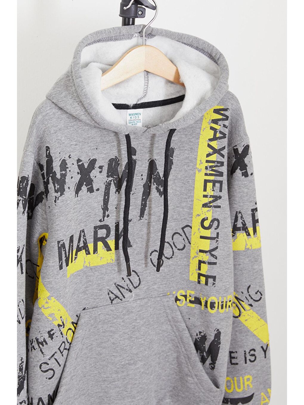 Gri Erkek Çocuk Mark Yazı Baskılı Sweatshirt 9-14 Yaş 14141-1