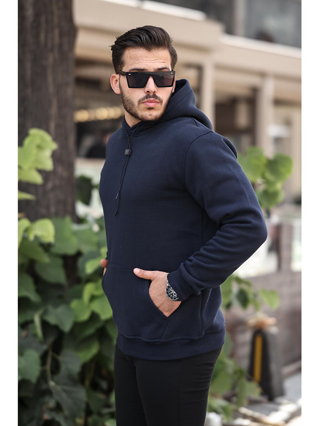 Miron Lacivert Basic Sweatshirt Regular Fit-Lacivert - 2