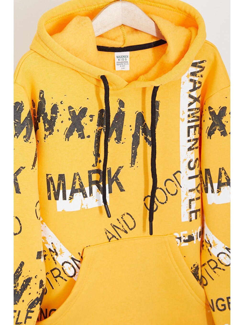 Sarı Erkek Çocuk Mark Yazı Baskılı Sweatshirt 9-14 Yaş 14141-1