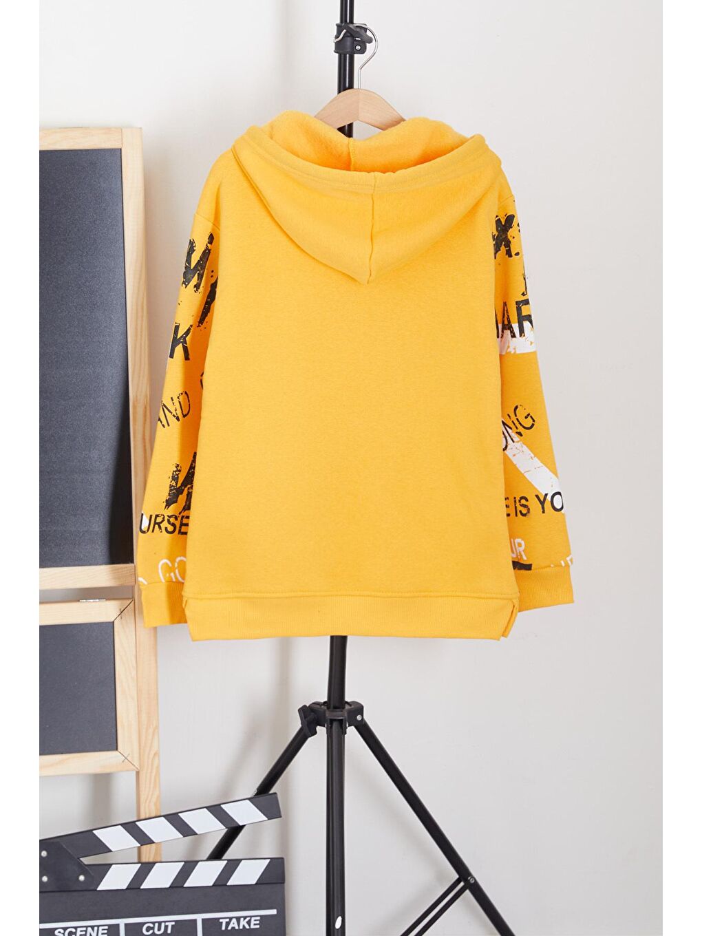 Sarı Erkek Çocuk Mark Yazı Baskılı Sweatshirt 9-14 Yaş 14141-2