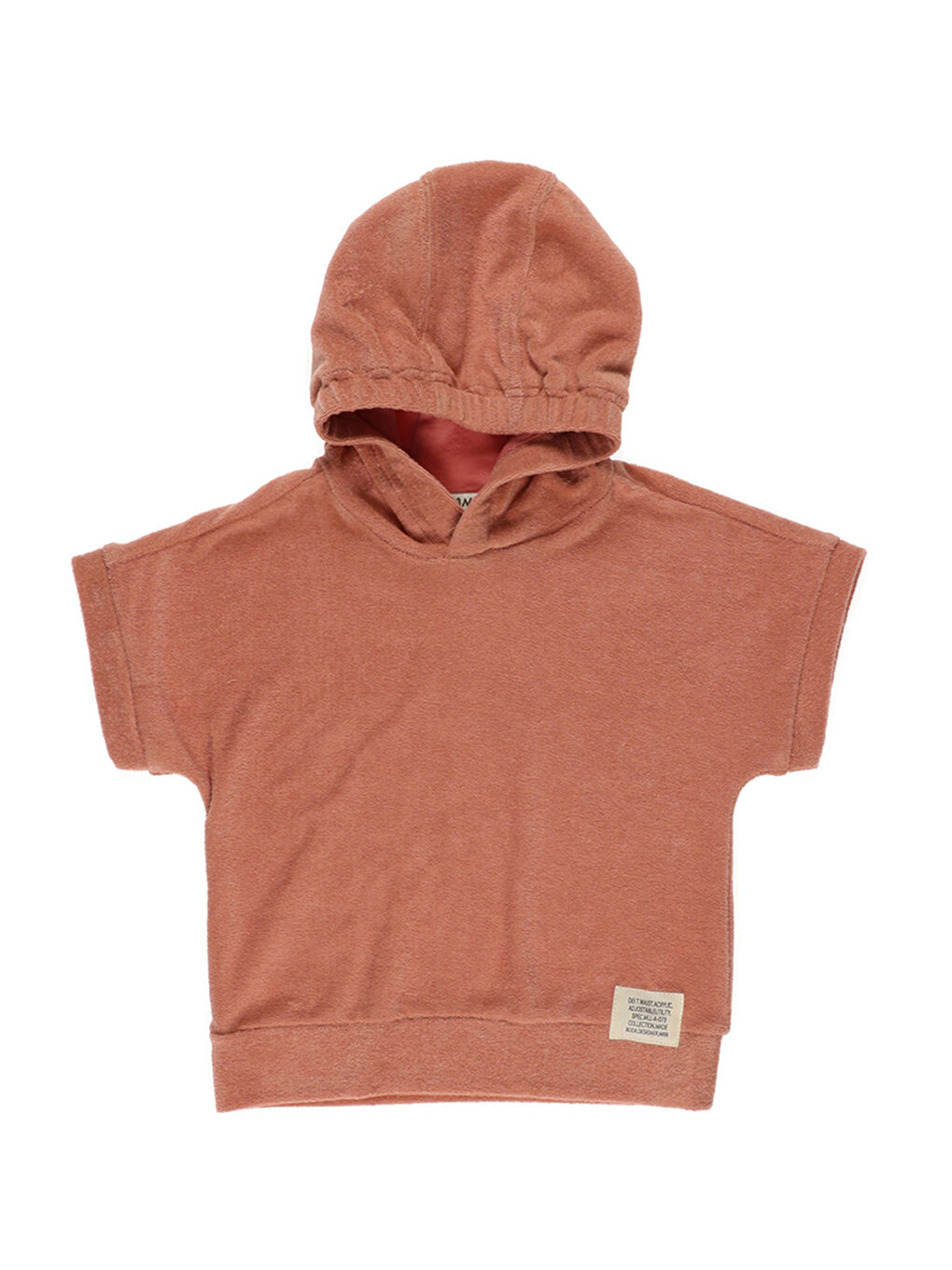 Turuncu Erkek Bebek Havlu Dokulu Kapüşonlu Oranj Sweatshirt