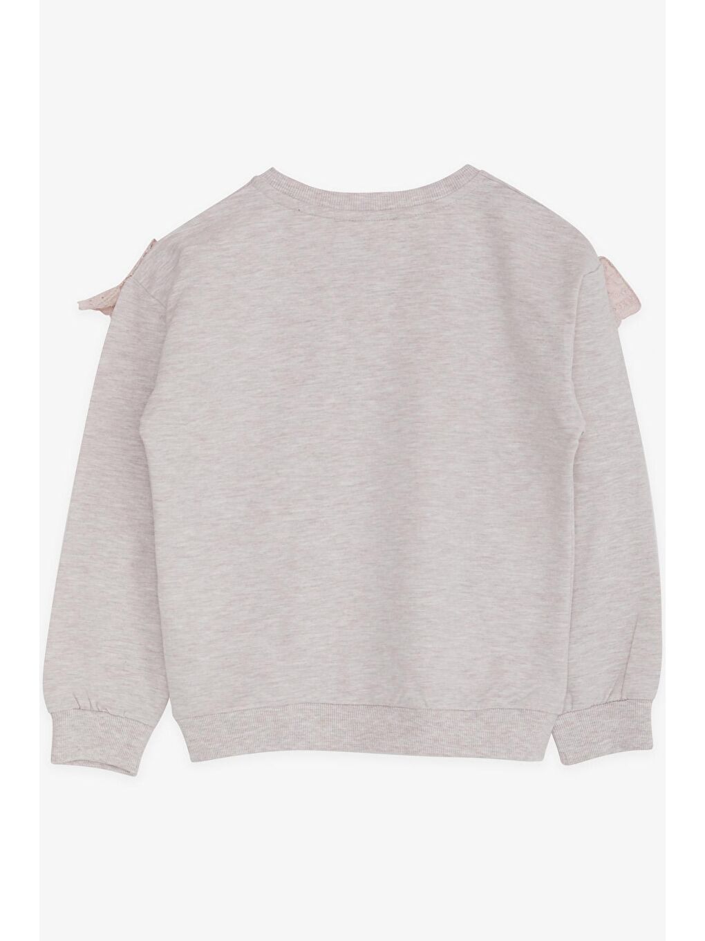 Kız Çocuk Sweatshirt Güpürlü Bej Melanj (6-12 Yaş)-1