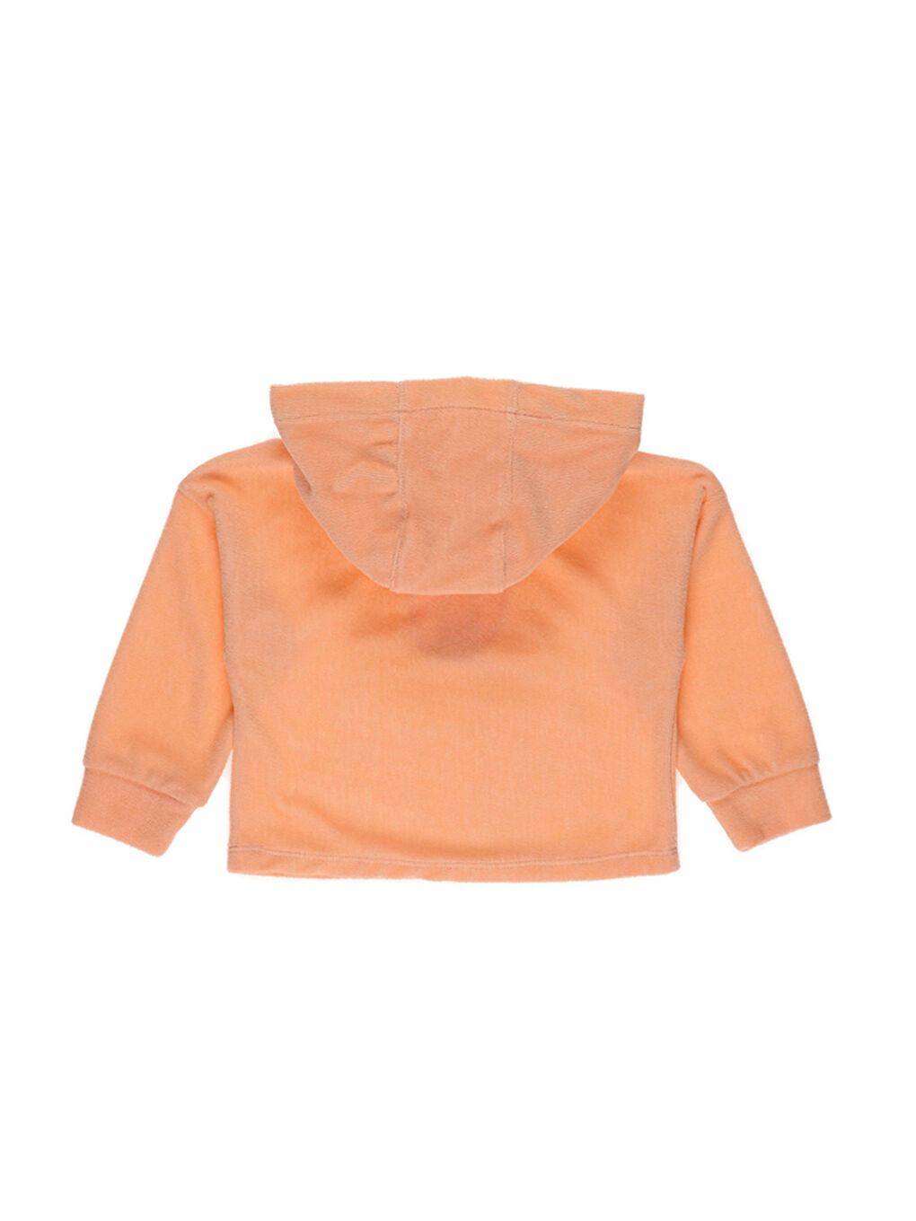 Pembe Kız Bebek Kapüşonlu Havlu Dokulu Somon Sweatshirt-1