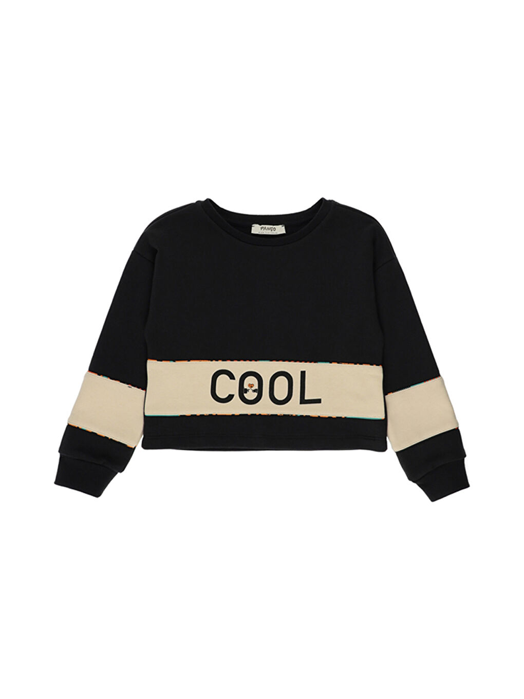 Kız Çocuk Baskı Detaylı Siyah Sweatshirt