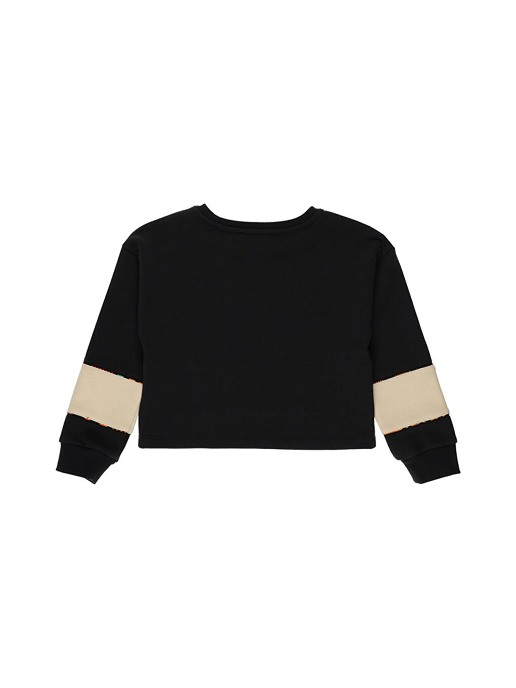 Kız Çocuk Baskı Detaylı Siyah Sweatshirt-1