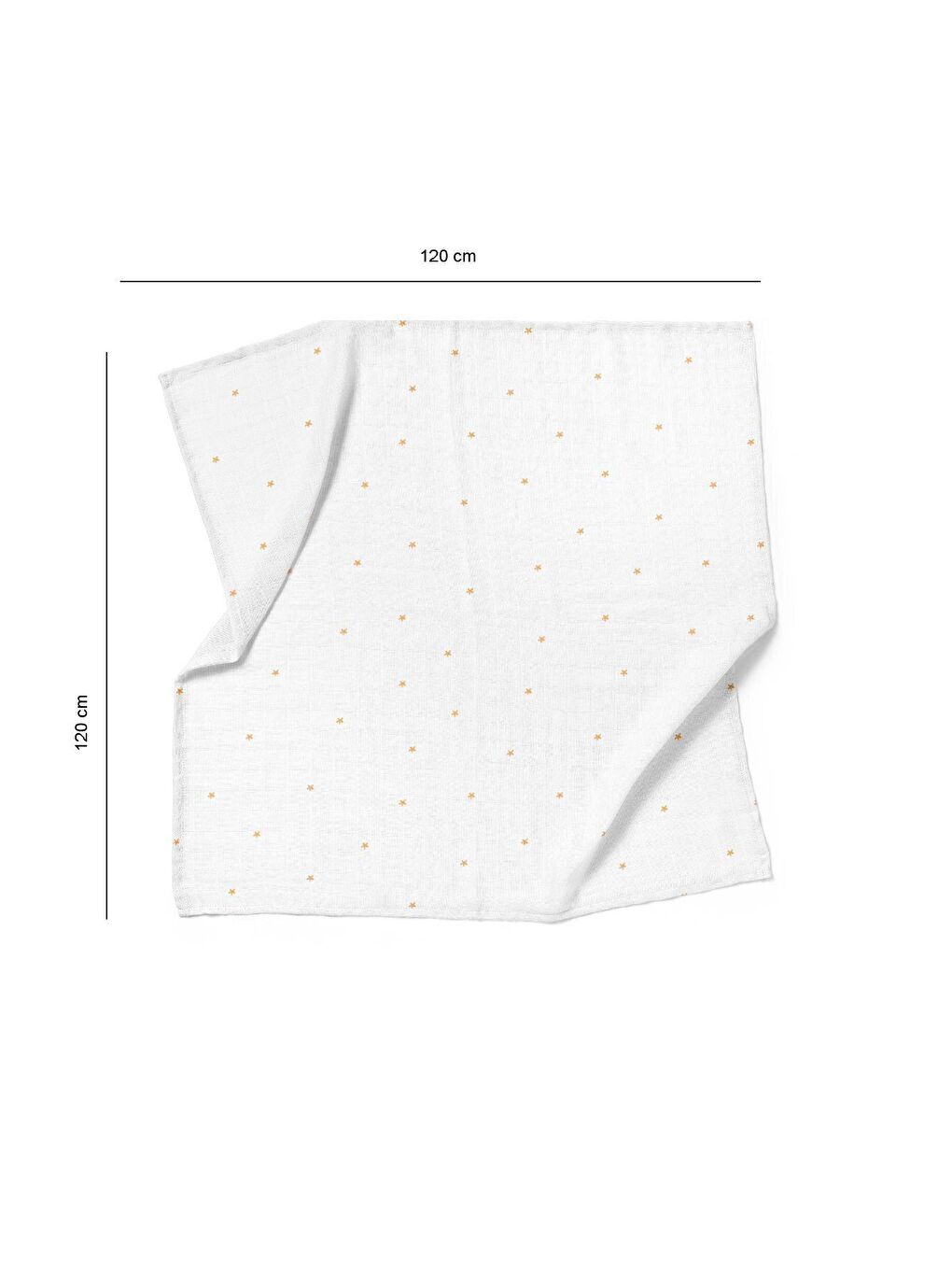 Beyaz Stars Big&Bold %100 Pamuk Müslin Örtü- 115x115cm-1
