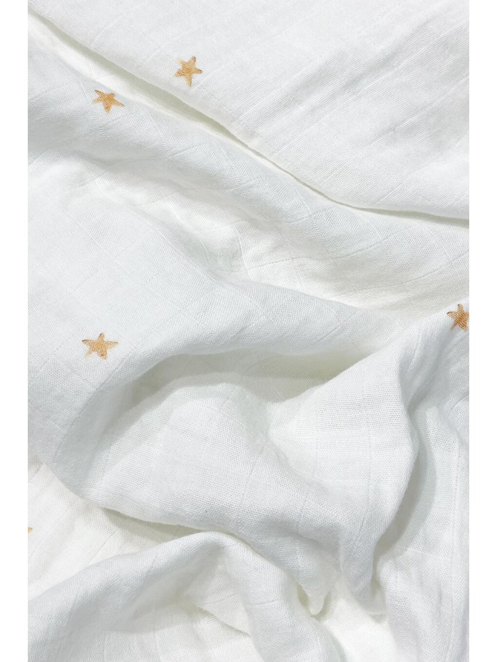 Beyaz Stars Big&Bold %100 Pamuk Müslin Örtü- 115x115cm-2