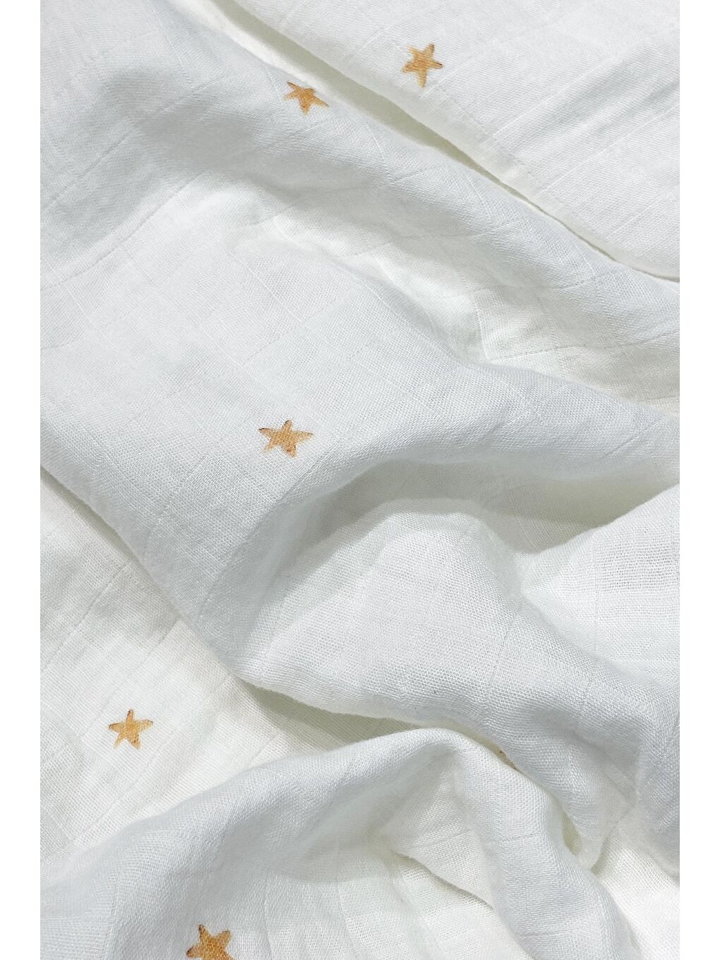 Beyaz Stars Big&Bold %100 Pamuk Müslin Örtü- 115x115cm-3