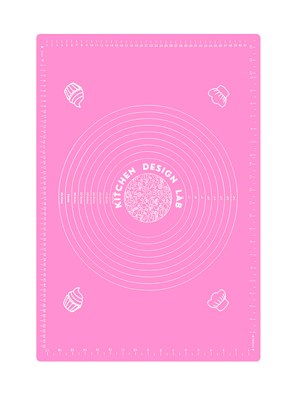 Fırın Pişirme Altlığı Pembe Ölçülü Hamur Açma Matı 45x65 cm Antrasit Silikon Merdane-1