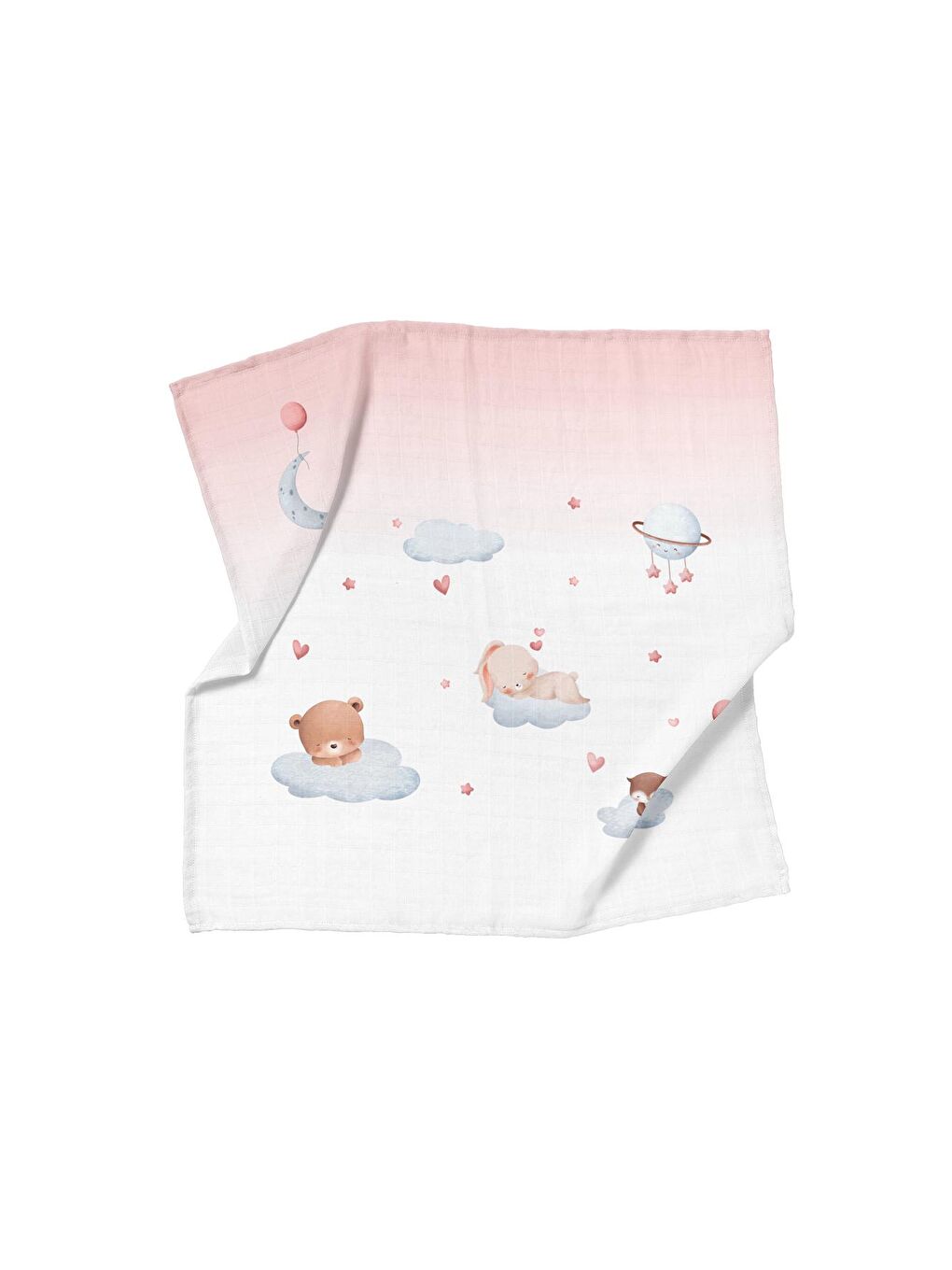 Beyaz Sleep Time 100% Pamuk Müslin Örtü Seti (70x70 cm 3'lü)-7